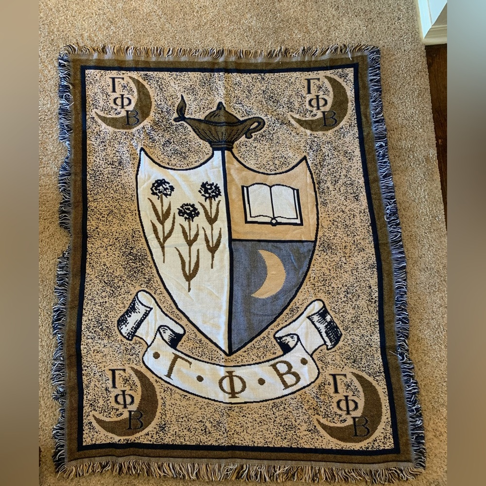 Gamma Phi Beta tapestry blanket throw